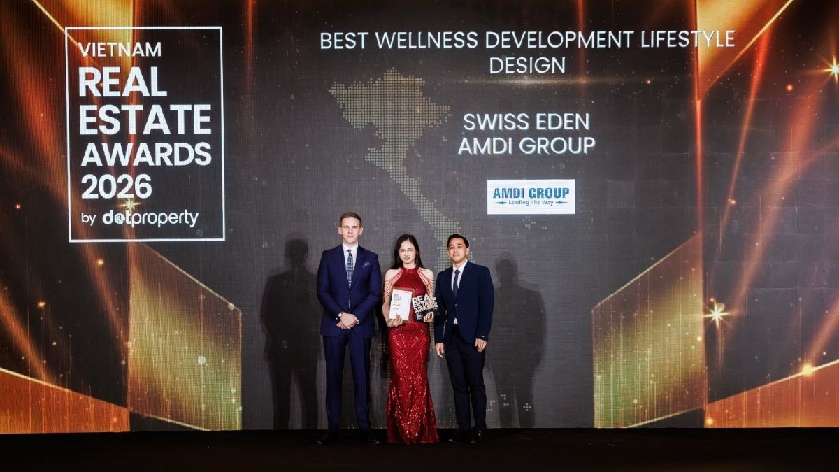 Dự án Swiss Eden do AMDI Group phát triển thắng lớn tại Dot Property Vietnam Awards 2026